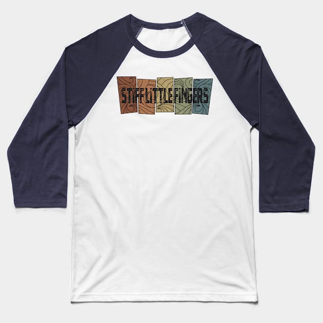 Stiff Little Fingers Retro Pattern Baseball T-Shirt by besomethingelse